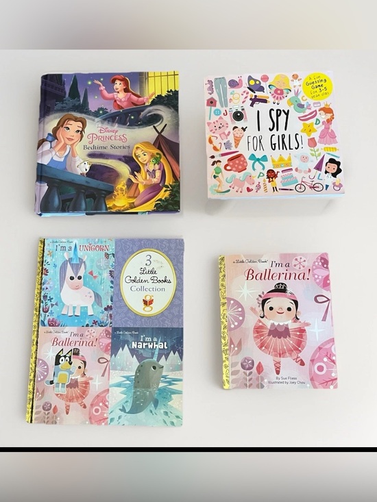 Other - Girls Book Lot Disney Princess I Spy Ballerina Unicorn Golden Books